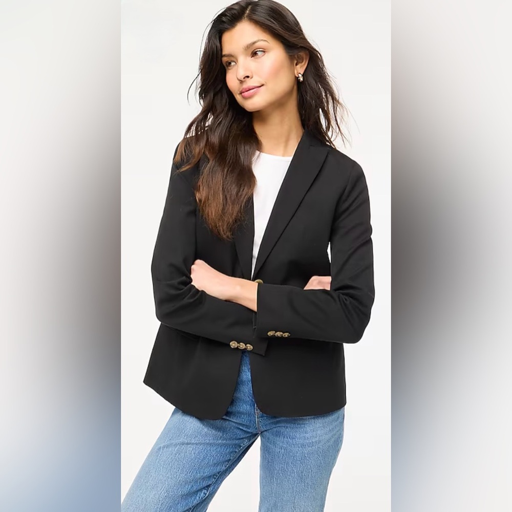 J.Crew Cotton-blend two-button blazer | black | size 2